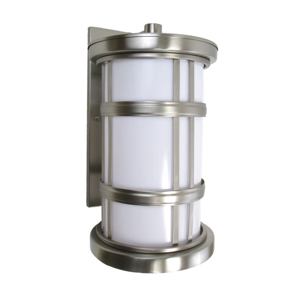Oxygen Lighting 2-701-224 Stratford Collection One Light Energy Efficient Fluorescent Outdoor Exterior Wall Lantern in Satin Nickel Finish
