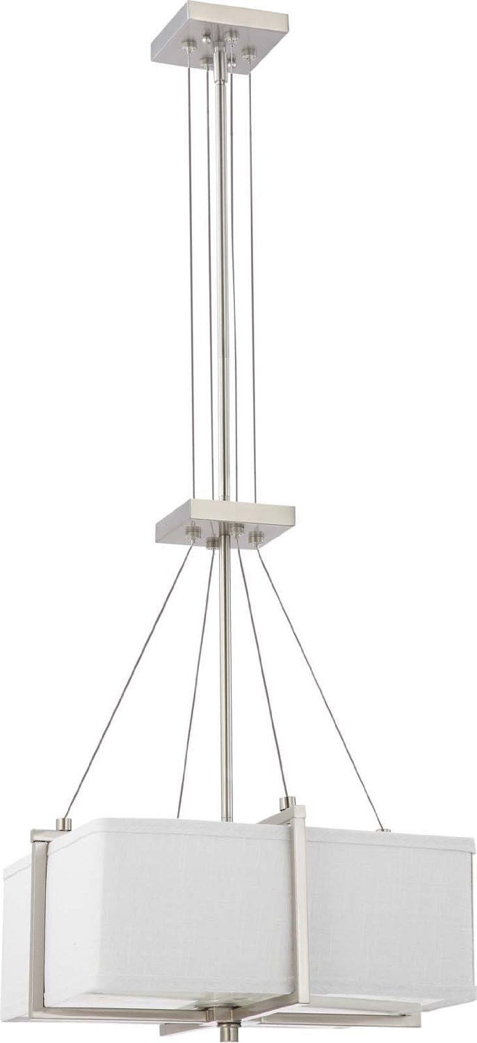Nuvo Lighting 60-4506 Logan Collection Two Light Hanging Pendant Chandelier in Brushed Nickel Finish