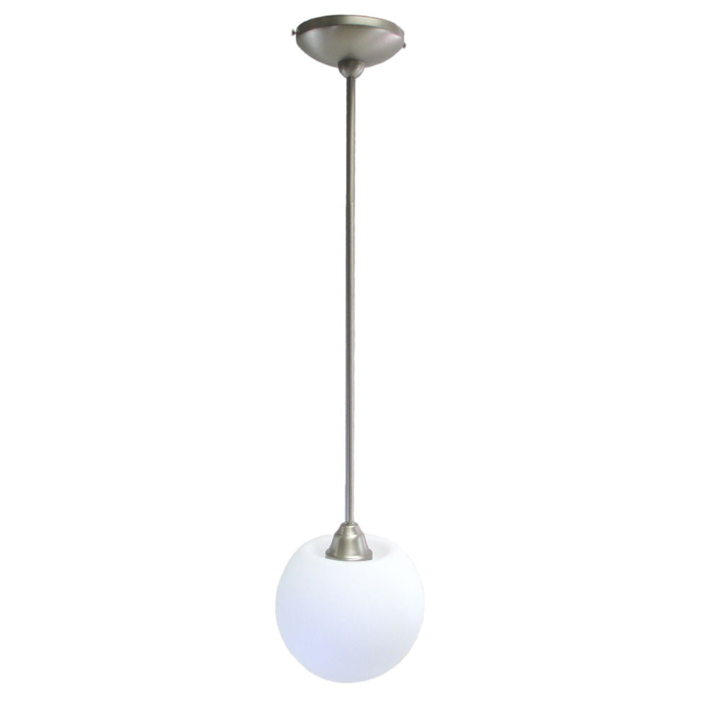 Access Lighting 23501 BSWH One Light Energy Saving GU24 Fluorescent Hanging Mini Pendant in Brushed Steel Finish