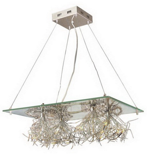 Trans Globe Lighting MDN-259 Pyramus Twelve Light Hanging Chandelier in Polished Chrome Finish