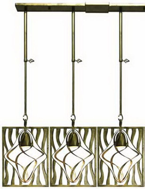 Kalco Lighting 2696-2HB Oxford Collection Three Light Island Pendant Chandelier in Heirloom Bronze Finish