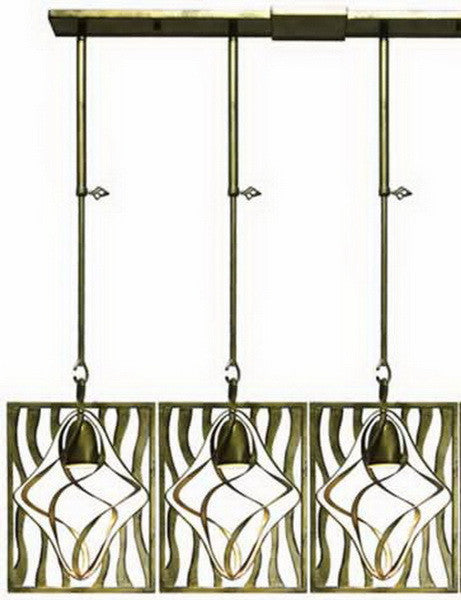 Kalco Lighting 2696-2SV Oxford Collection Three Light Island Pendant Chandelier in Aged Silver Finish