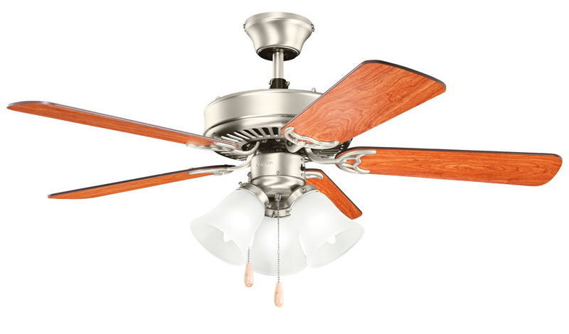 Kichler Lighting 413NI7 Basics Revisted Collection Ceiling Fan in Brushed Nickel Finish