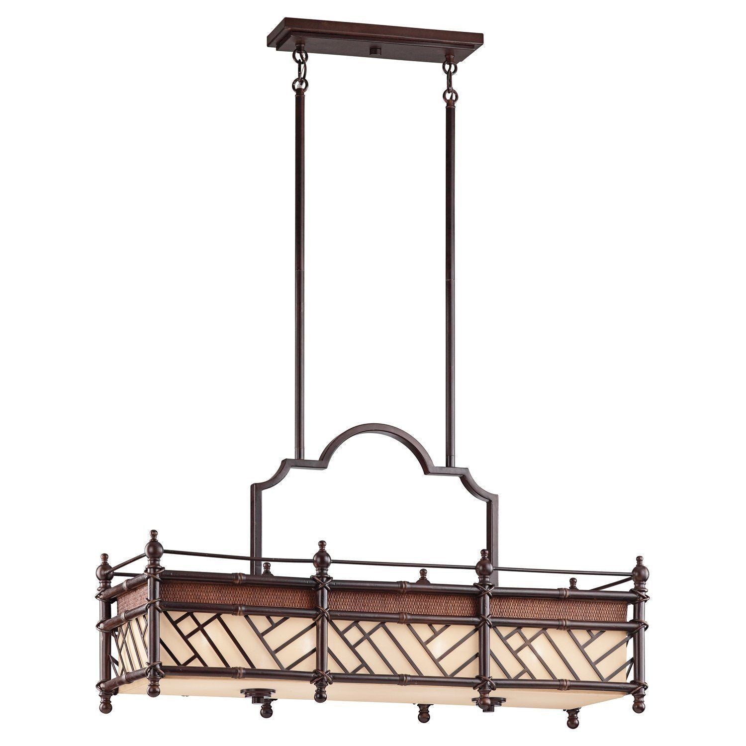 Kichler Lighting 43247 CYZ Rum Cove Collection Four Light Hanging Island Chandelier in Cayman Bronze Finish