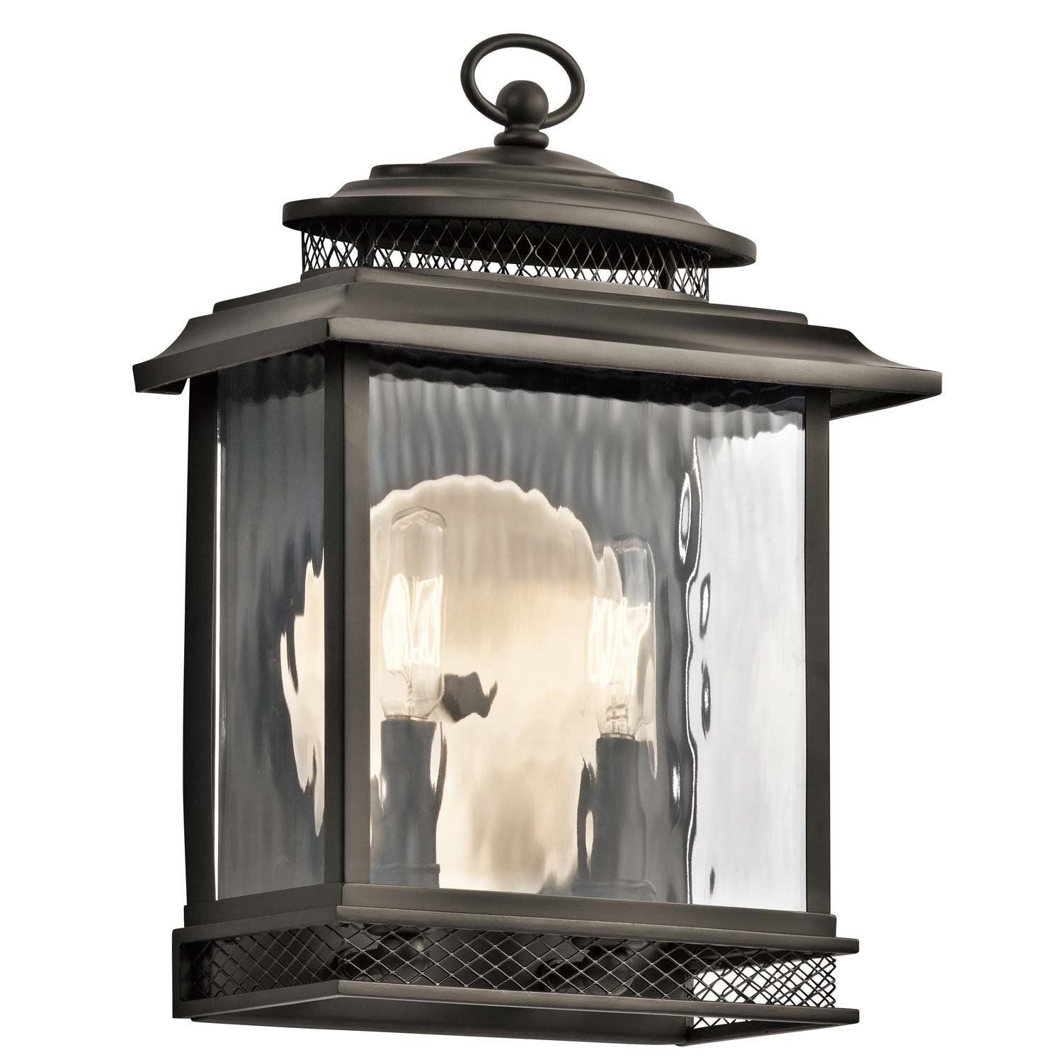 Kichler Lighting 49541 OZ Pettiford Collection Two Light Exterior Outdoor Wall Lantern in Olde Bronze Finish