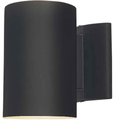 International Lighting 7456-31 One Light Downlight 7" Aluminum Outdoor Wall Lantern in Black Finish