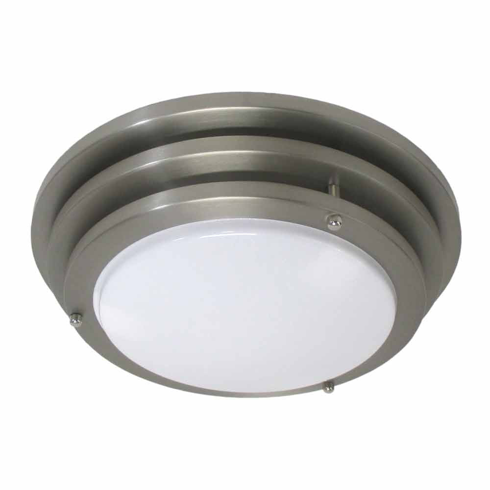 Epiphany Lighting 104798 BN One Light Round Energy Saving Fluorescent Flush Ceiling Mount in Brushed Nickel Finish