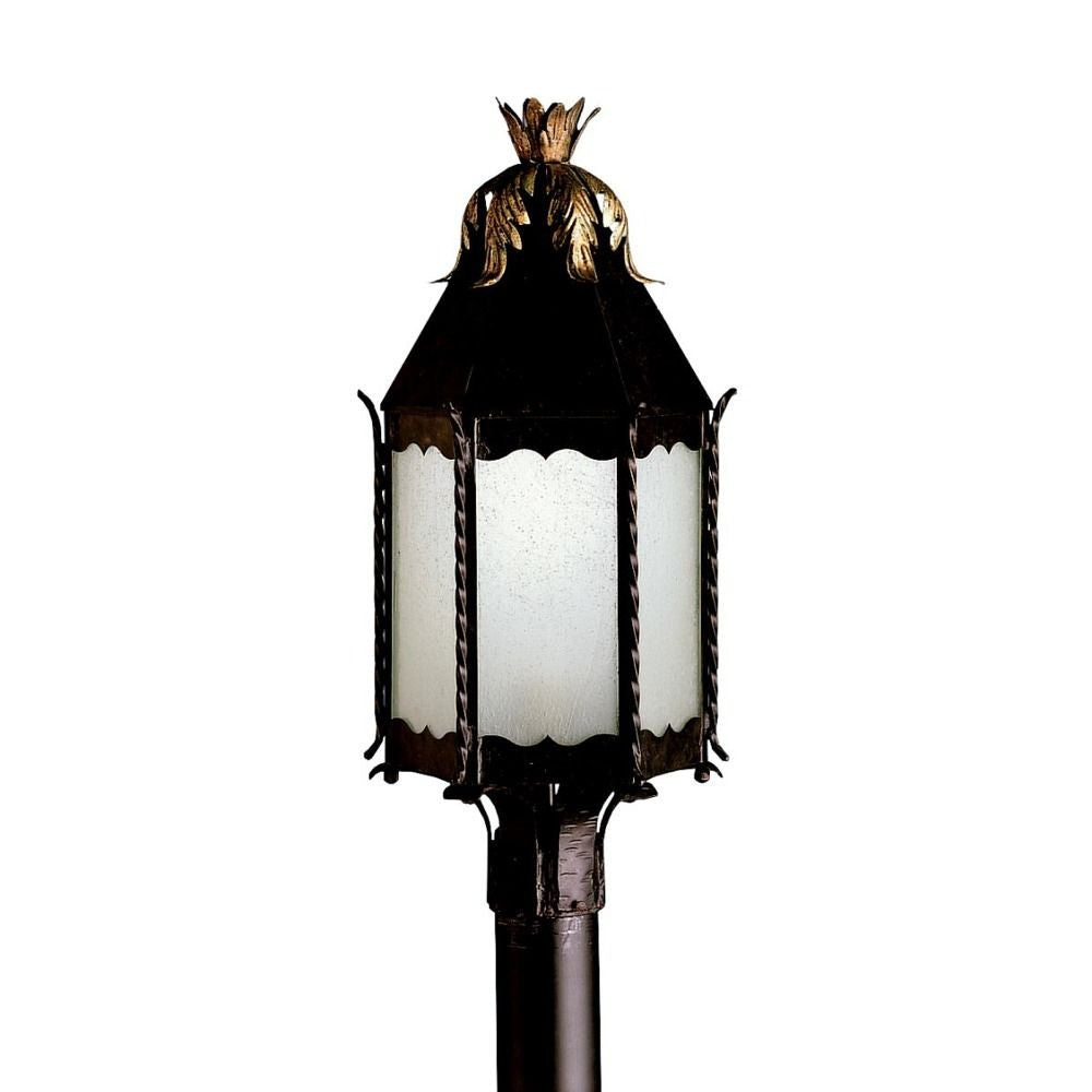 Kichler Lighting 10977 FZ Portolo Collection Fluorescent Outdoor Exterior Post Lantern in Franciscan Bronze Finish