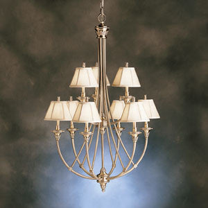 Kichler Lighting 1889 BAB Alexandria Collection Nine Light Hanging Chandelier in Burnished Antique Brass
