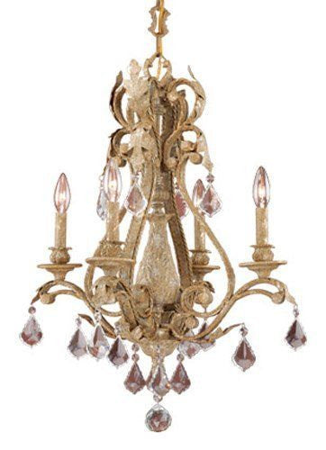 Vaxcel Lighting EP-CHU004 OO Empire Collection Four Light Hanging Chandelier in Phoenician Platinum Finish