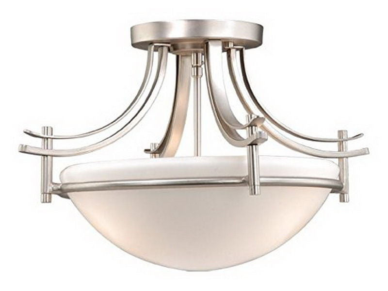 Vaxcel Lighting SE-CFU180 BN Sebring Collection Dual Mount Two Light Semi Flush Ceiling or Pendant Fixture in Brushed Nickel Finish