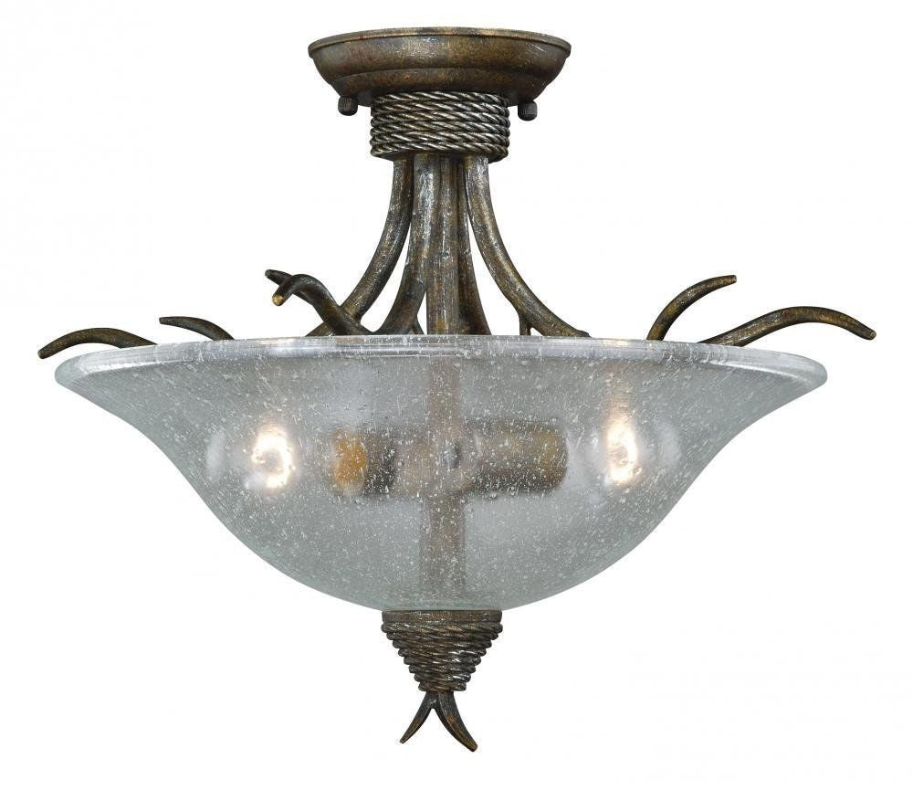 Vaxcel Lighting C0044 AP Monterey Collection Two Light Semi Flush Ceiling Mount in Autumn Patina Finish