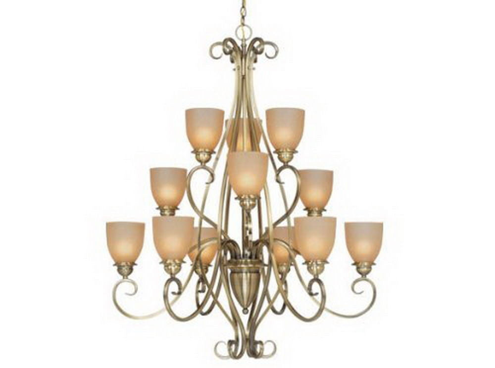 Vaxcel Lighting CH35912 AC Twelve Light Chandelier in Antique Brass Finish