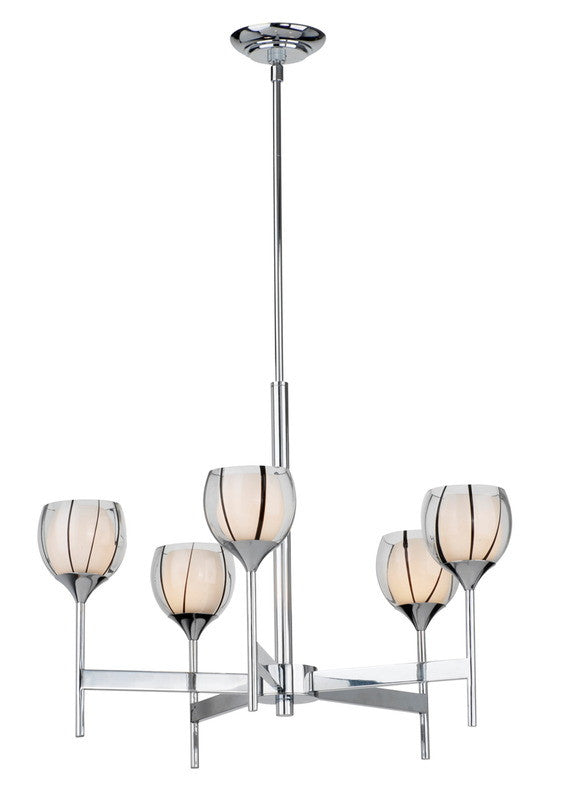 Forecast Lighting F1710-35 Carmen Collection 5 Light Chandelier in Polished Chrome Finish