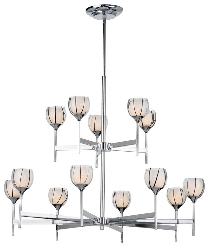 Forecast Lighting F1711-35 Carmen Collection 13 Light Chandelier in Polished Chrome Finish
