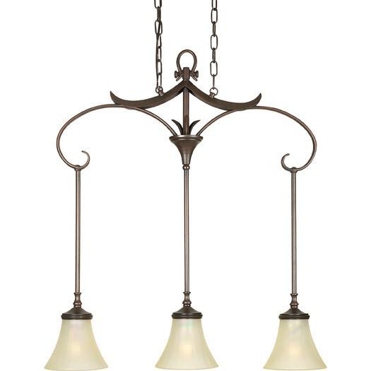 Quoizel Lighting 5659 TB Couture Collection Three Light Island Chandelier in Terra Bronze Finish
