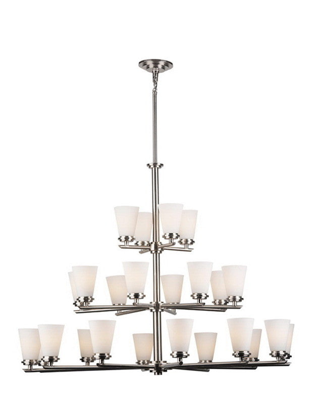 Forecast Lighting FDS1620-36 Ensemble-Town & Country Collection Chandelier in Satin Nickel Finish