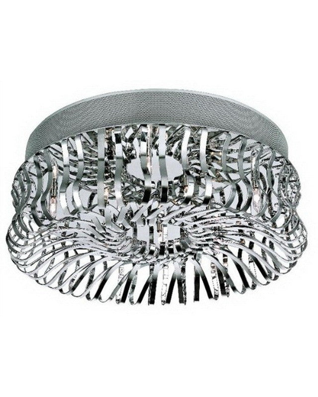 Trans Globe Lighting MDN-835 Six Light Flush Ceiling Mount in Polished Chrome Finish