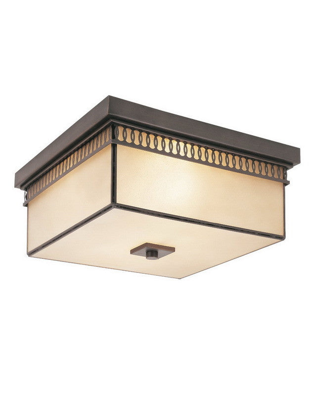 Trans Globe Lighting 70177 ROB Two Light Flush Ceiling Fixture in Rubbed Oil Bronze Finish