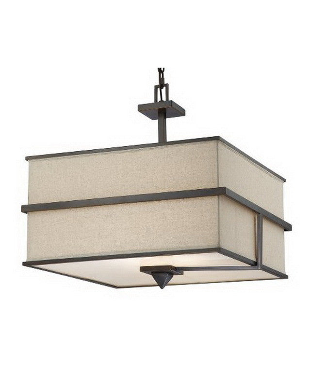 Nuvo Lighting 60-4398 Skyline Collection Four Light Pendant Chandelier in Bali Bronze Finish
