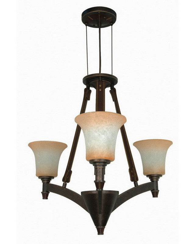 Nuvo Lighting 60-2445 Viceroy Collection Three Light Energy Efficient Fluorescent Chandelier in Golden Umber Finish