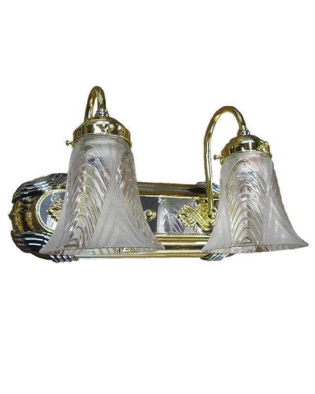 Capital Lighting 1242 PB CH-58 Two Light Bath Vanity Wall Fixture in Polished Brass and Chrome Finish