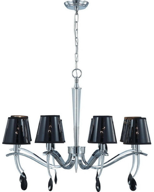 Nuvo Lighting 60-4415 Grace Collection Eight Light Chandelier in Polished Chrome Finish