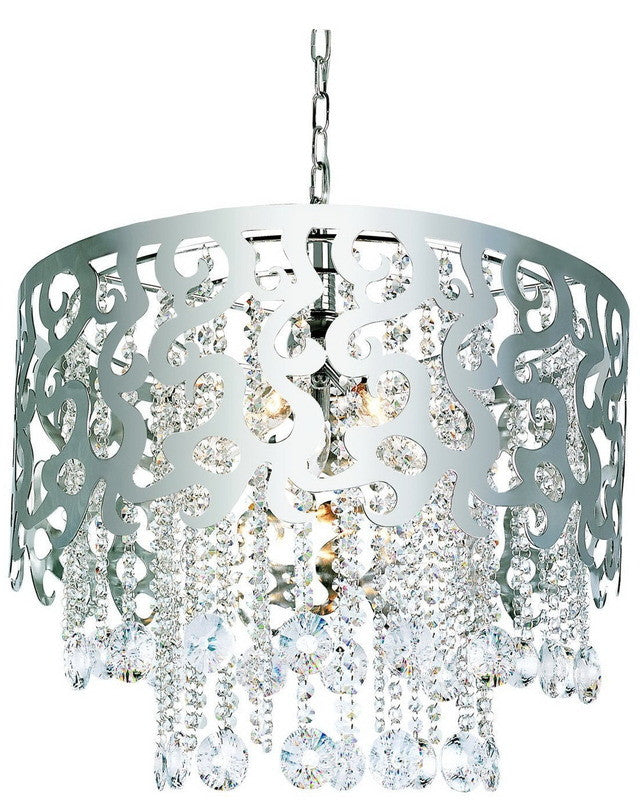 Trans Globe Lighting MDN-694 PC Five Light Crystal Chandelier in Polished Chrome Finish
