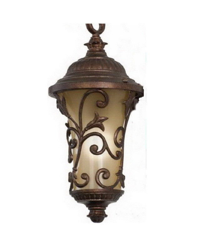 Kalco Lighting 9295 BBPL One Light Energy Efficient Fluorescent Outdoor Exterior Hanging Lantern in Burnished Bronze Finish