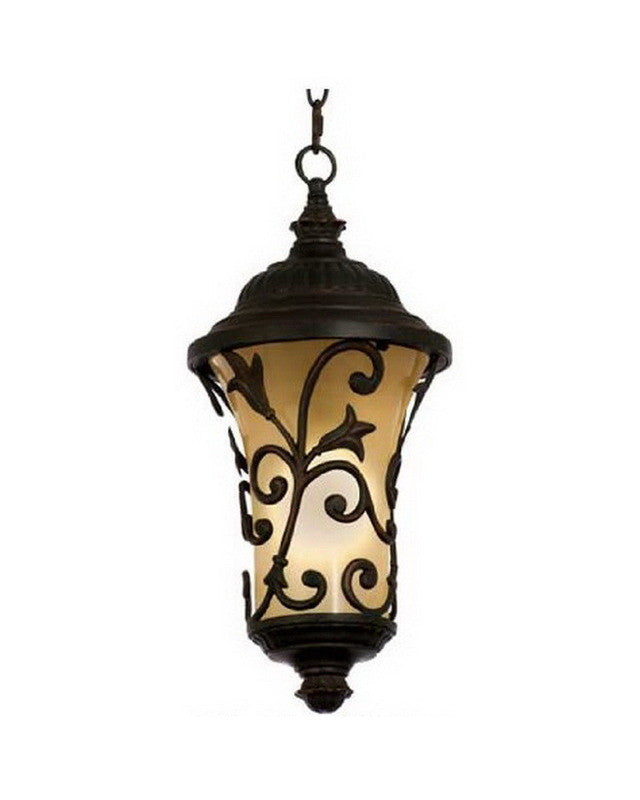 Kalco Lighting 9295 ACPL One Light Energy Efficient Fluorescent Outdoor Exterior Hanging Lantern in Antique Copper Finish