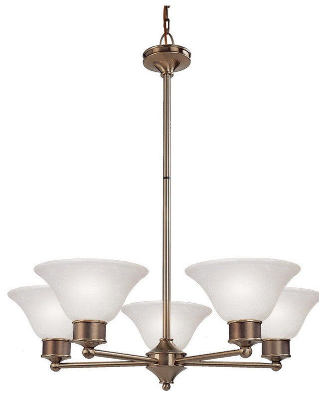 Z-Lite Lighting 309-5C Five Light Chandelier in Burnished Nickel and Chocolate Finish