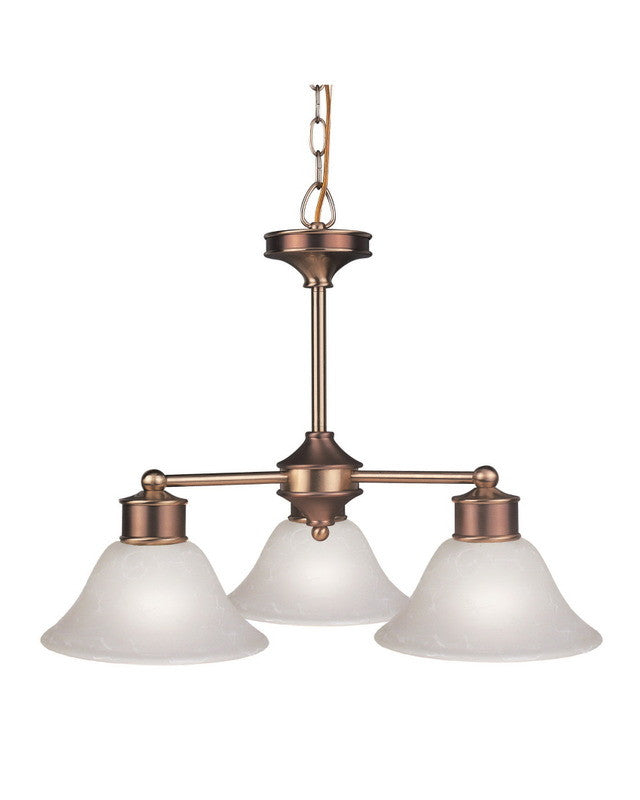 Z-Lite Lighting 309-3C Three Light Chandelier in Burnished Nickel and Chocolate Finish