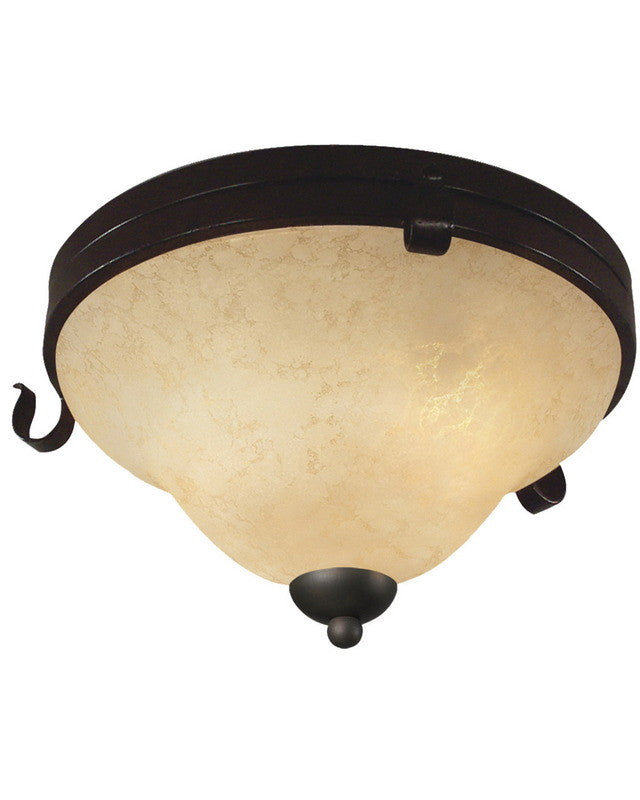 Z-Lite Lighting 14073F Three Light Flush Ceiling Mount in Matte Coffee Finish