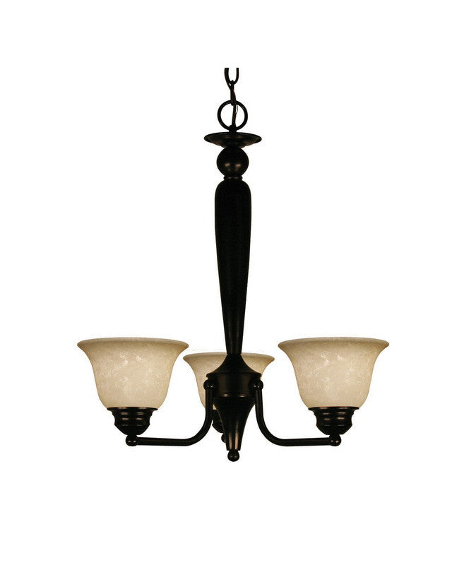 Z-Lite Lighting 100-3P-BRZ Three Light Hanging Chandelier in Bronze Finish