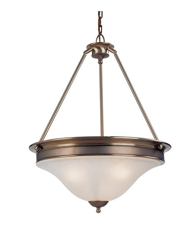 Z-Lite Lighting 309P Three Light Pendant Chandelier in Burnished Nickel and Chocolate Finish