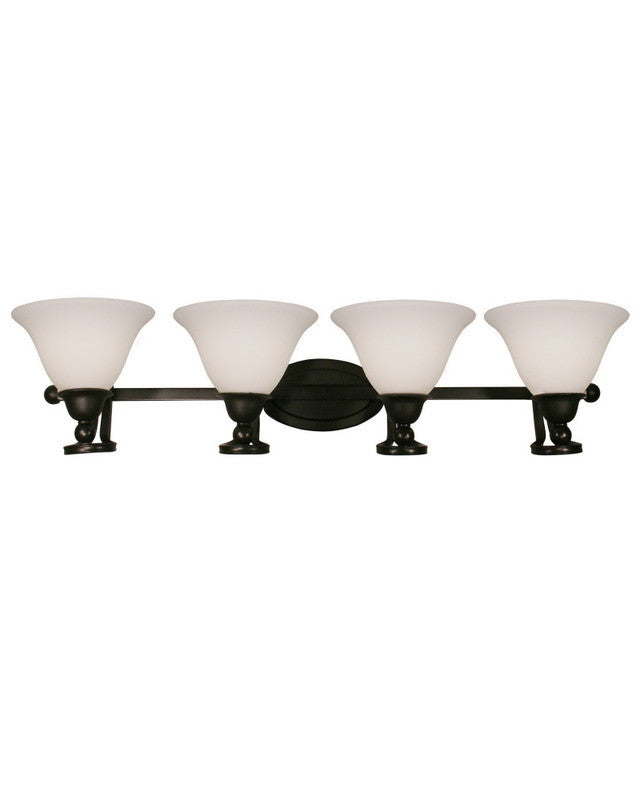 Z-Lite Lighting 318-4V Four Light Bath Vanity Wall Fixture in Bronze Finish