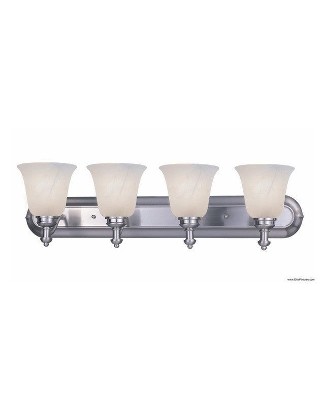 Z-Lite Lighting 301-4V-BN-WMG Four Light Bath Vanity Wall Mount in Brushed Nickel Finish