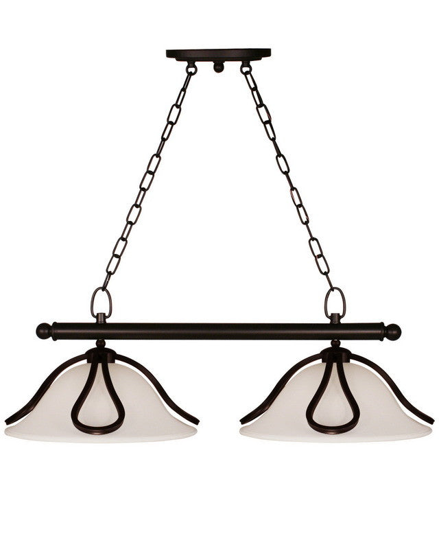 Z-Lite Lighting 318-2 Two Light Island Hanging Pendant Chandelier in Bronze Finish