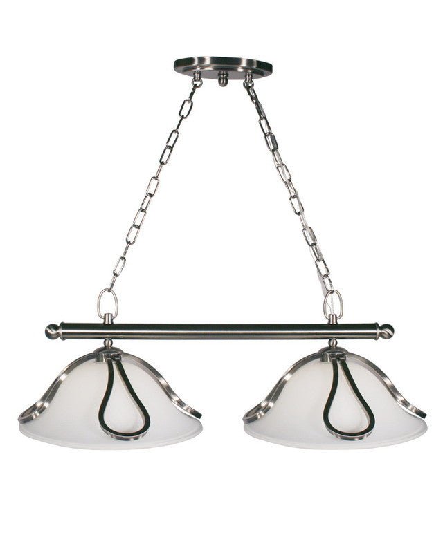 Z-Lite Lighting 316-2 Two Light Island Hanging Pendant Chandelier in Brushed Nickel Finish