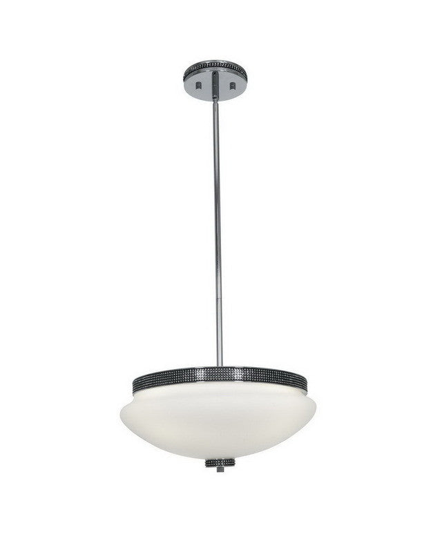 Access Lighting 23867 CHOPL Three Light Hanging Pendant Chandelier in Polished Chrome and Onyx Finish