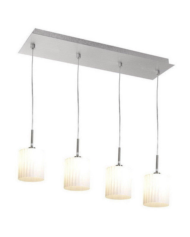 Access Lighting 50964 BSWH Four Light Pendant Chandelier in Brushed Steel Finish