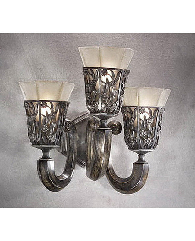 Stylicon by Thomas Lighting AB1314 STG Royal Conservatory Collection 3 Light Wall Sconce in Sterling Patina Finish