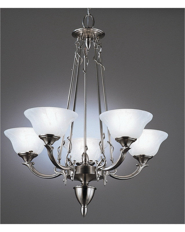 Forecast Lighting F605-40 Indulgence Collection 5 Light Chandelier in Antique Silver Finish