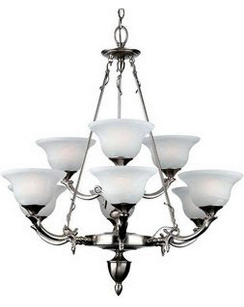 Forecast Lighting F608-40 Indulgence Collection 9 Light Chandelier in Antique Silver Finish