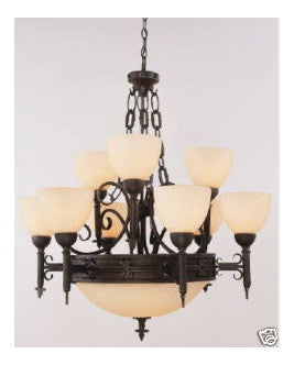 Trans Globe Lighting 3769 BK 9+4 Chandelier in Black Finish