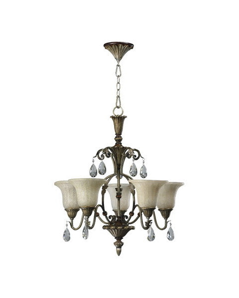 Quorum International 6003-5-22 Laurette Collection Chandelier in Antique Flemish Finish