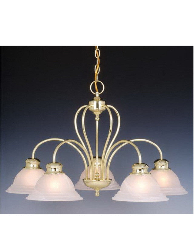Vaxcel Lighting CH6568 P Five Light Chandelier in Polished Brass Finish