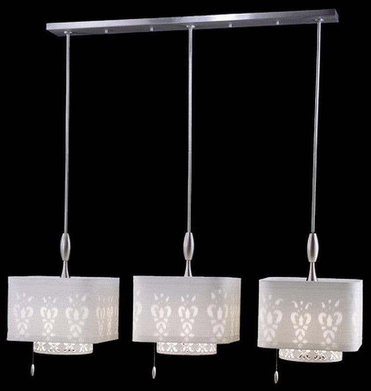Stylicon by Thomas Lighting AC2703-PSN Clair de Lune Collection 3 Light Island Light in Satin Nickel Finish