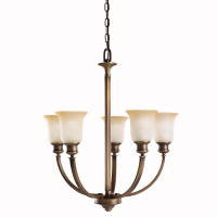 Kichler Lighting 2037 VNB Stanton Park Collection Five Light Chandelier in Vintage Natural Brass Finish