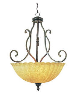 Trans Globe Lighting 2223 BRG Tuscan Bowl Pendant Chandelier in Burnished Gold Finish